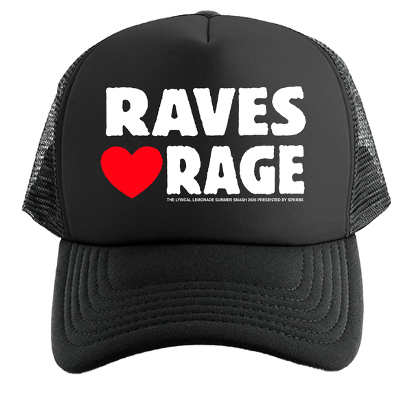 RAVES LOVE RAGE Trucker Cap (Black)