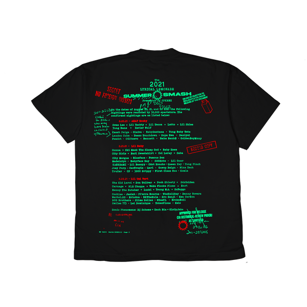 SUMMER SMASH 2021 LINE UP SHIRT (Black)